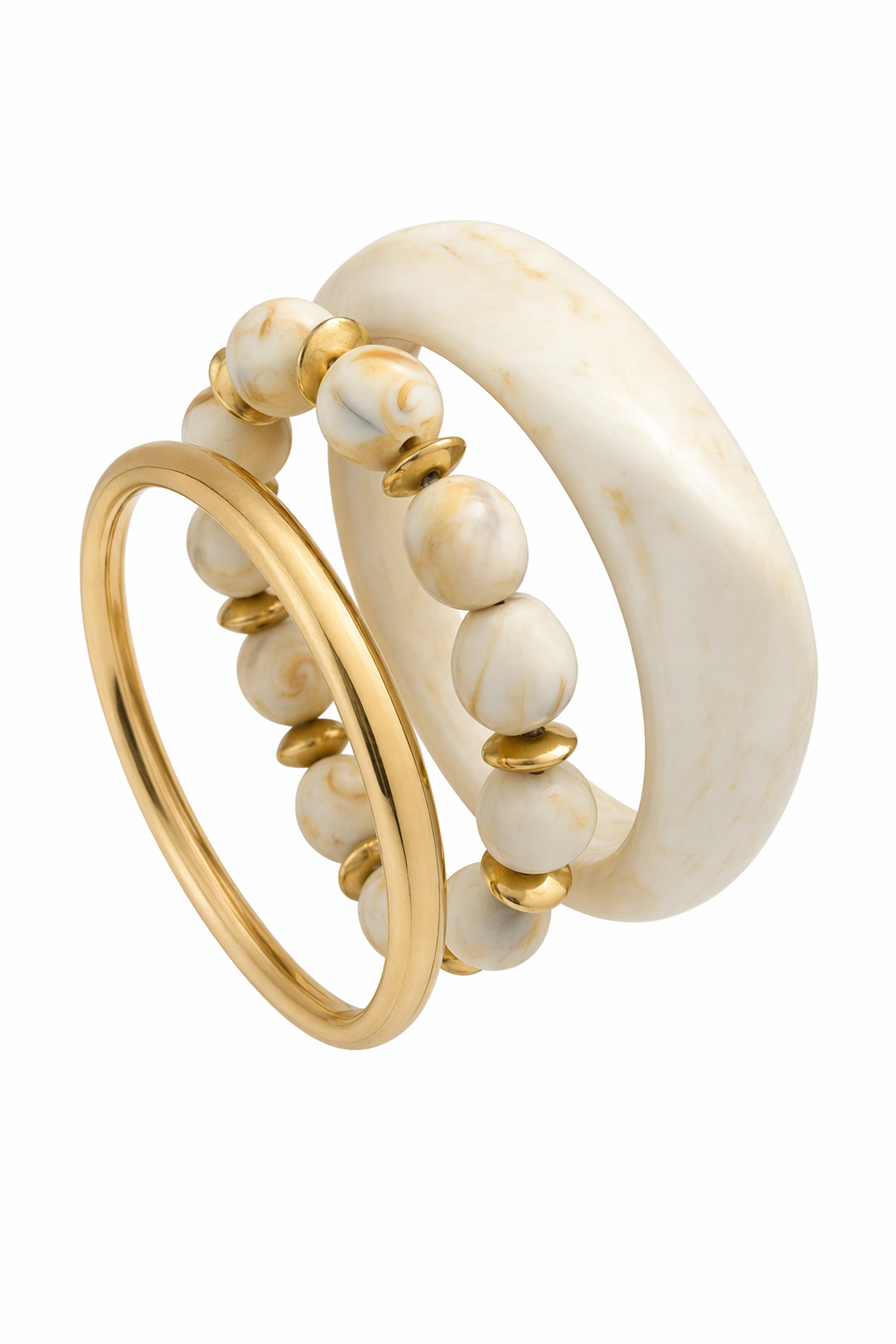 Bracelet Coquillage Crème — Default Title — vue de face Soleria