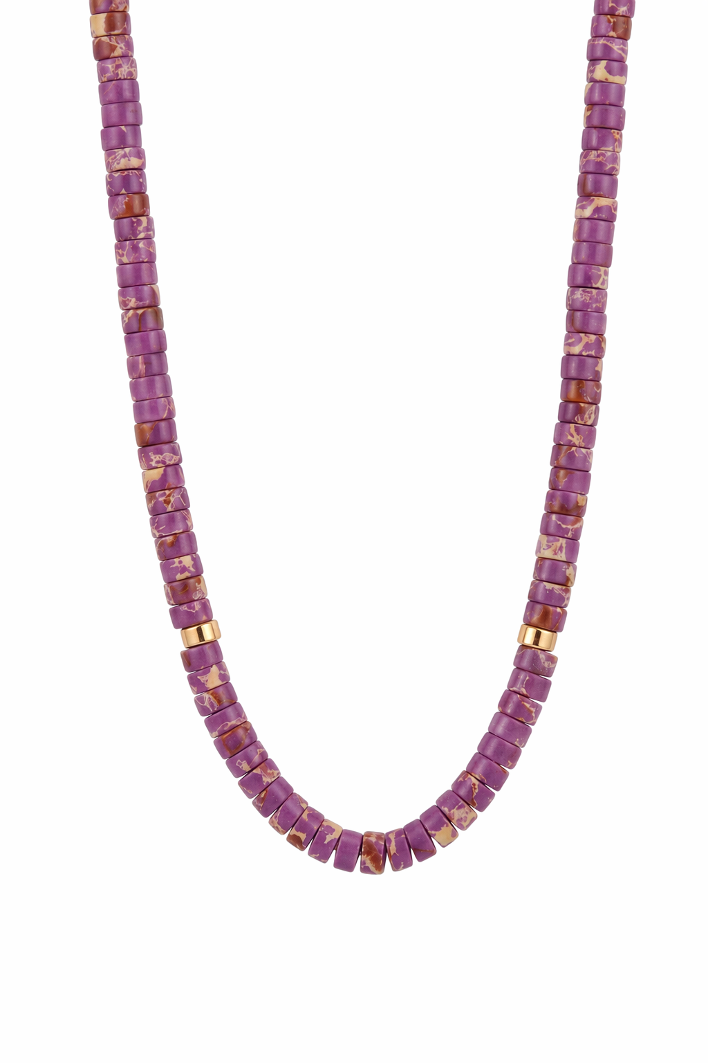 Collier Heishi Bougainvillier — Default Title — vue de face Soleria