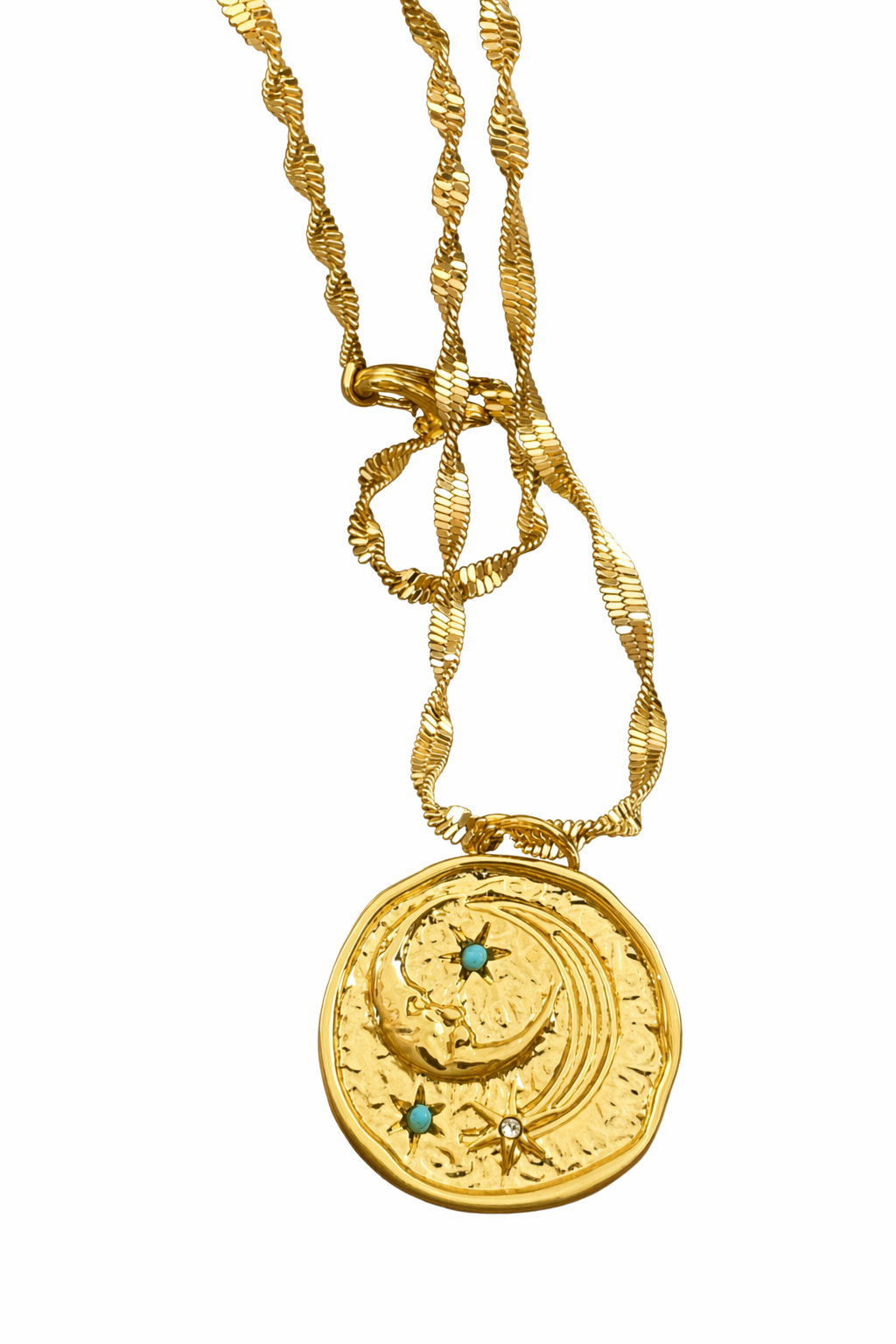 Collier Médaille Comète — Default Title — vue de face Soleria