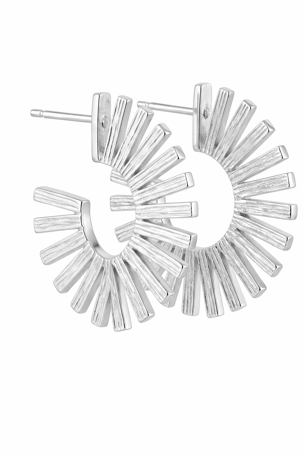 Créoles Solstice Argent — Default Title — vue trois-quarts Soleria