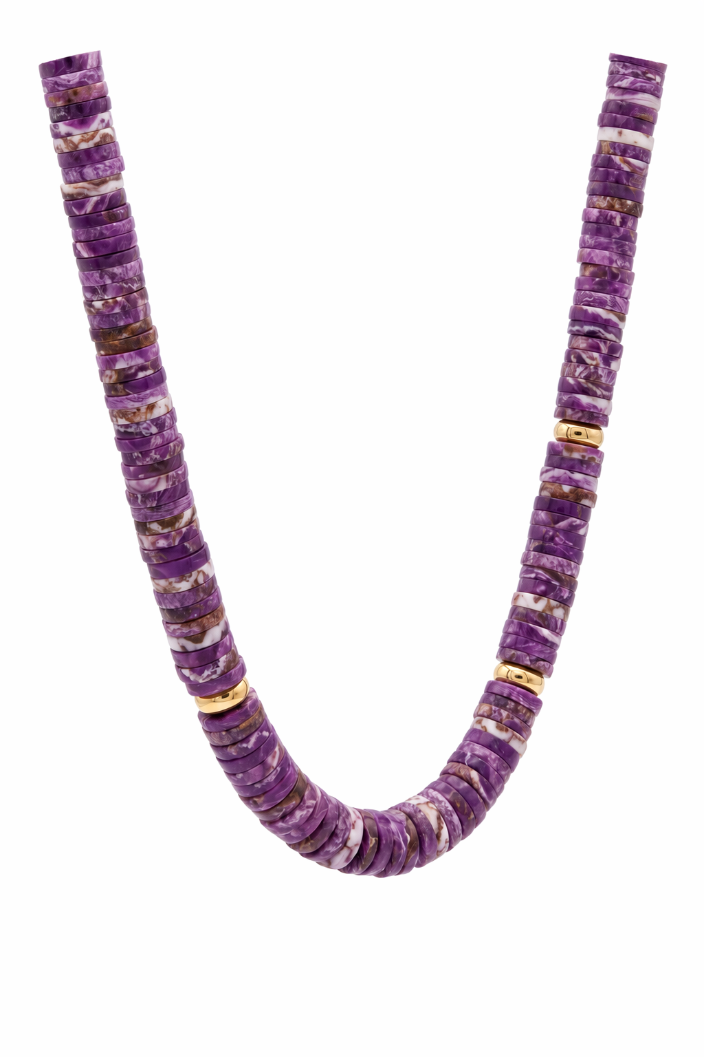 Collier Heishi Bougainvillier — Default Title — vue trois-quarts Soleria