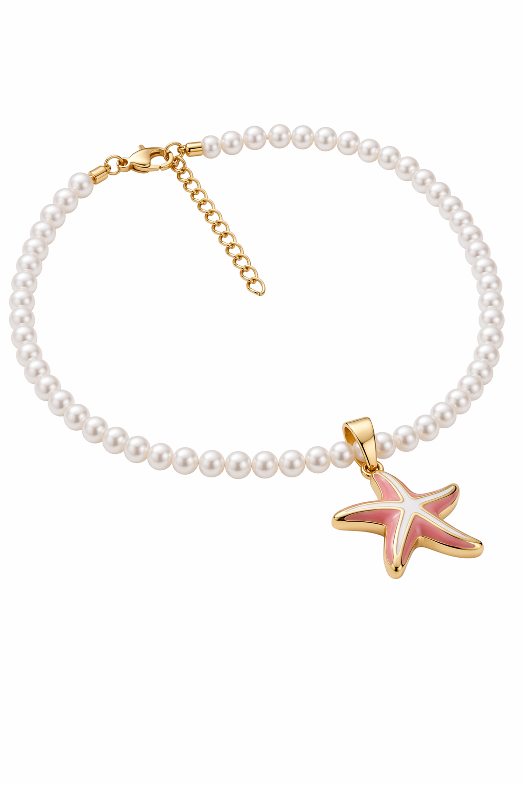 Collier Perle & Corail — Default Title — vue trois-quarts Soleria