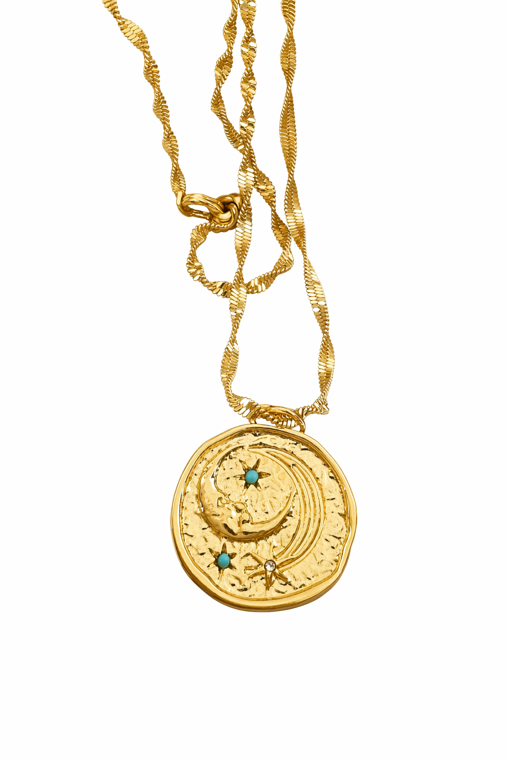 Collier Médaille Comète — Default Title — vue trois-quarts Soleria